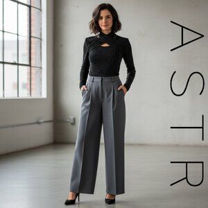 ASTR Embellished Crossover Mock Neck Top NWOT Black Med